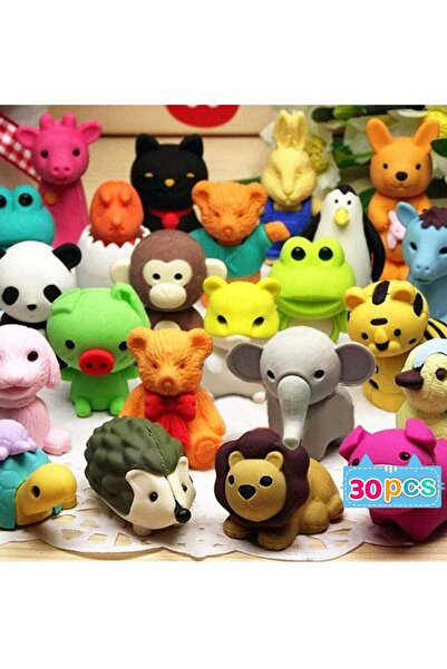 Generic 30 PCS Animal Erasers Desk Pets, 3D Mini Pencil Eraser Fun Party Favo...