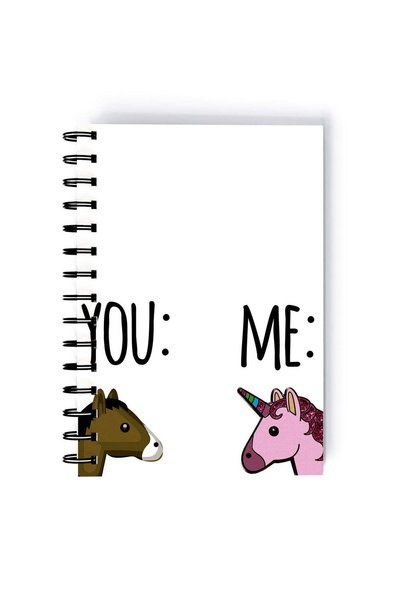 Generic Spiral A4 Notebook You and Me Sarcasm and Fun Typography White Aesthe...