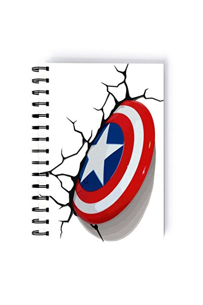 Generic Spiral A5 Notebook Captain America Steve Rogers MCU Super Soldier Shi...