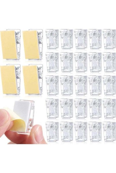 Generic 30 Pieces Self-Adhesive Clips Wall Tapestry Clips Sticky Clips Plasti...