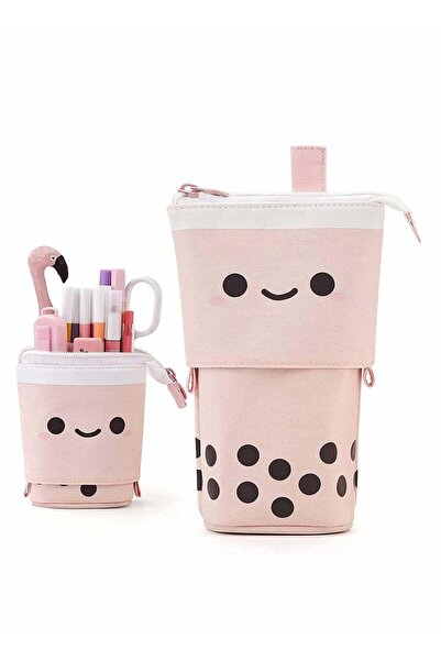 Generic Cute Boba Milk Tea Pen Pencil Telescopic Holder Stationery Case with ...