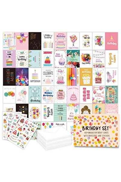 Generic 50 PCS Birthday Greeting Cards Set – Cards with Envelopes for Handwri...