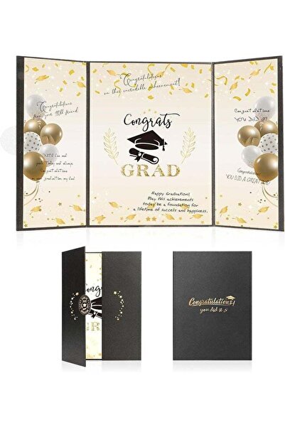Generic Graduation Guest Book 2025 Black and Gold Graduation Party Decoration...