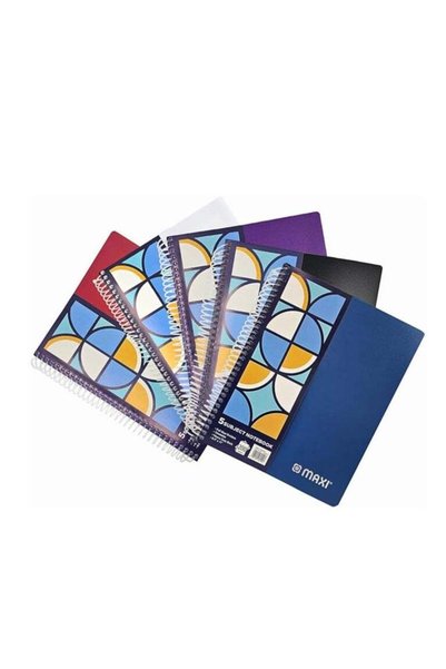 Generic Maxi Spiral Polypropylene 5-Subject Notebook, 11" x 8.5", 200 Sheets,...