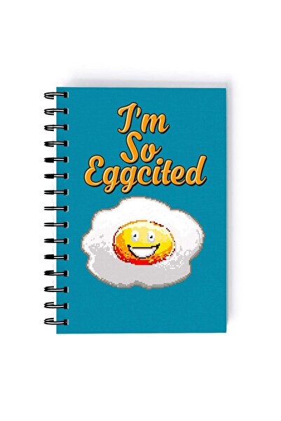 Generic Spiral A5 Notebook Retro Pixel Art Eggcited Breakfast