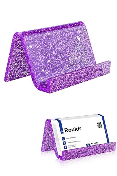 Generic Acrylic Business Card Holder for Office, School & Hotel Desk, Purple
