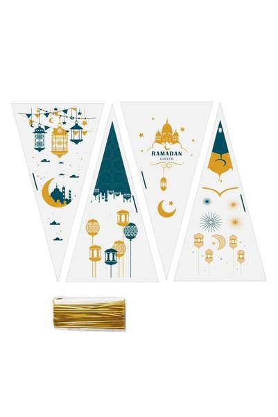 Generic 10pcs Ramadan Kareem Transparent Cellophane Triangle Candy Gift Bags ...