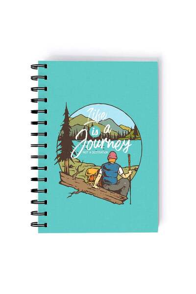 Generic Life Is A Journey Design Rectangle Spiral A5 Notebook Multicolour