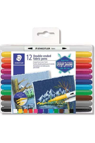 Generic Staedtler Double-Ended Fabric Markers - 12 Assorted Colors for Decora...