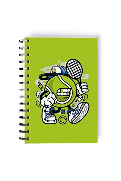 Generic Tennis Ball Rectangle Spiral A5 Notebook Multicolour