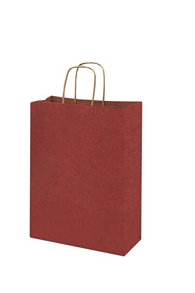 Generic Maroon Paper bags with handles 33 x 26 x 12 cm Large Kraft Gift bags ...