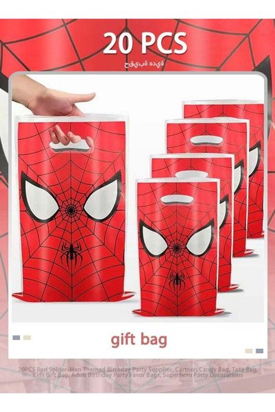 Generic 20PCS Red Spider-Man Themed Birthday Party Supplies, Cartoon Candy Ba...