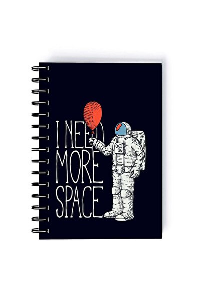 Generic Spiral A5 Notebook Funny Astronaught Quote I need more Space