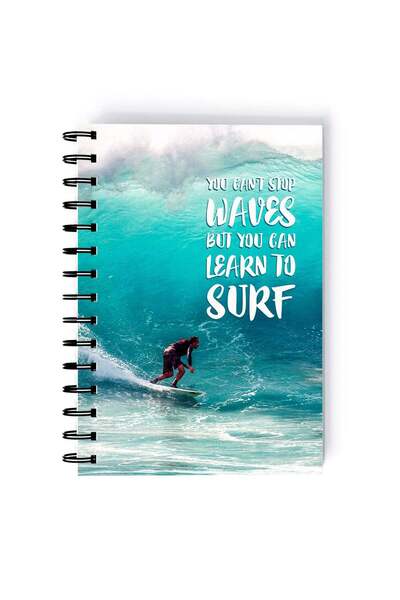 Generic Spiral A5 Notebook Surf is Up Beach Vibe Ocean Life Aesthetics