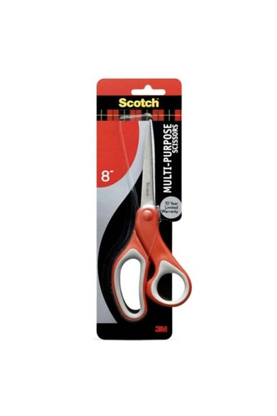 Generic Scotch Multiporpose Scissors 8 in (20 cm) | Stainless Steel | Red and...