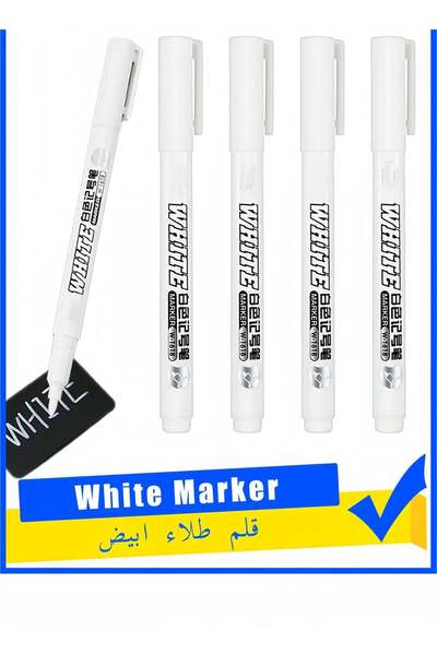 Generic 5 Pcs White Marker, 1mm Extra Fine Tip White Paint Marker Permanent f...