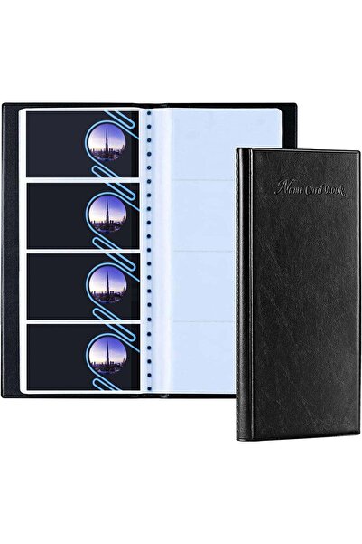Generic PU Leather Business Card Holder Book, 400 Card Capacity Organizer wit...