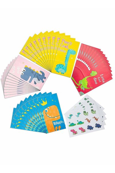 Generic 40 Dinosaur Party Bags with 60 Stickers for Kids Birthday and Celebra...