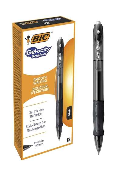 Generic 12-Piece Gelocity Gel Ink Pen 0.7mm Tip Black Ink
