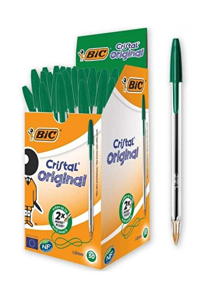 Generic 50-Piece Cristal Medium 1.0mm Tip Ballpoint Pen Green Ink