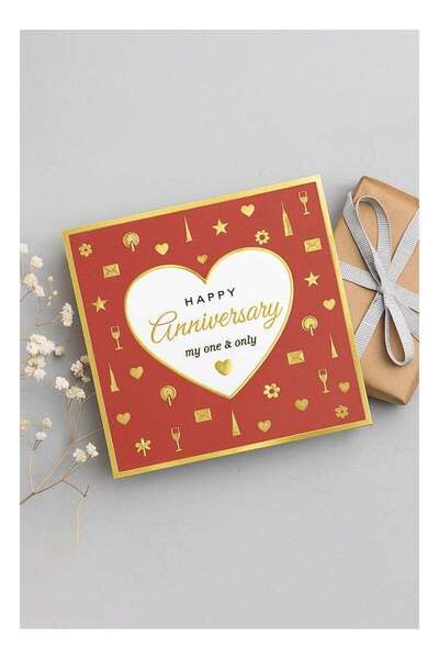 Generic Happy Anniversary - Gold Foil Greeting Card