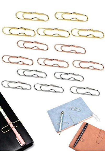 Generic 15 Pcs Metal Pen Holder Clips, Stainless Steel Paper Clip Pen Clips f...
