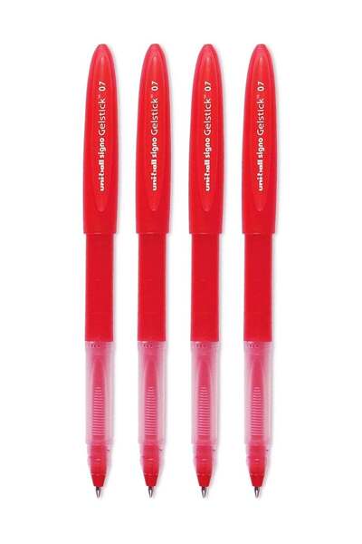 Generic 4-Piece Signo Gelstick Gel Ink Pen 0.7mm Tip Red Ink