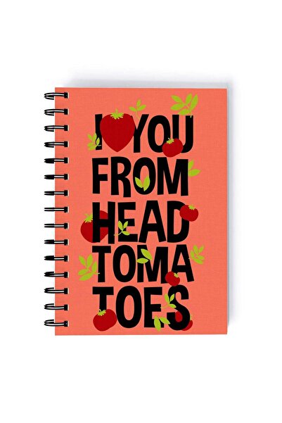 Generic Spiral A5 Notebook Funny Vegetables Pun I Love You Red