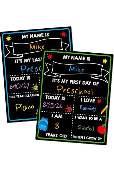 Generic ARS® First Day of School Chalkboard - Double Sided Reusable Sign for ...