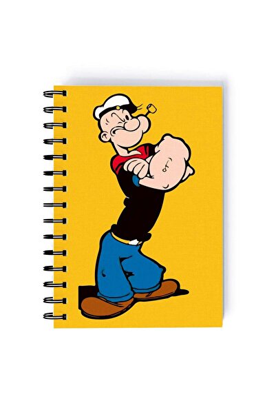 Generic Popeye Printed Spiral A5 Notebook Yellow/Red/Blue