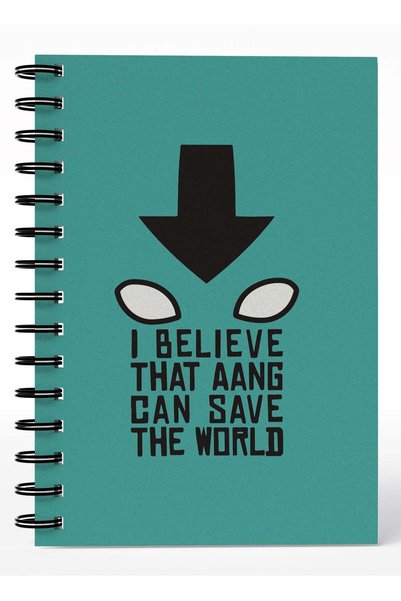 Generic Wirebound Spiral Notebook Avatar Aang Minimal I Believe Quote Lined W...