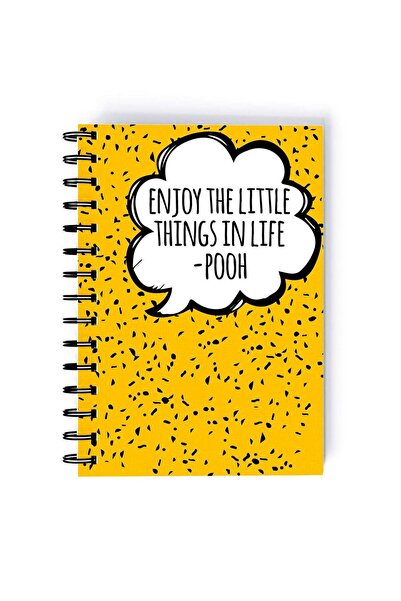 Generic Pooh Printed Spiral A5 Notebook Yellow/Black/Red