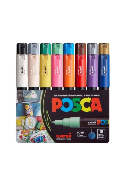 Generic Uniball Posca, PC-1M Extra Fine Paint Marker Pen Set - 0.7 mm Tip, 16...