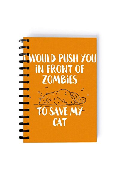 Generic Spiral A5 Notebook Cat Undead Funny Zombie