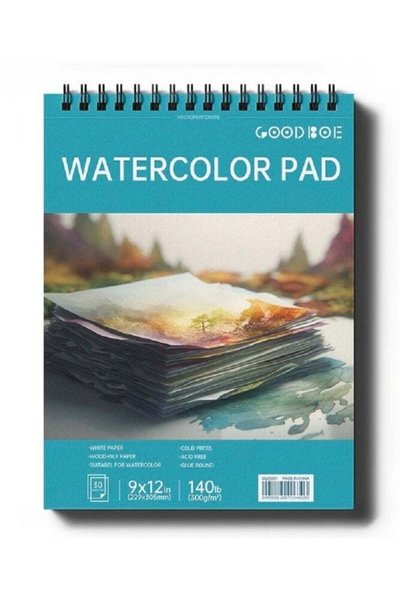 Generic Water Color Paper 9"X12"(22.9cmX30.5cm), Watercolor Sketchbook 140 lb...