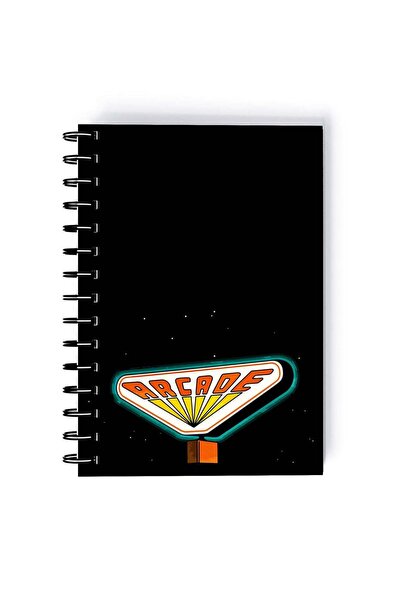 Generic Arcade Design Rectangle Spiral A5 Notebook Multicolour
