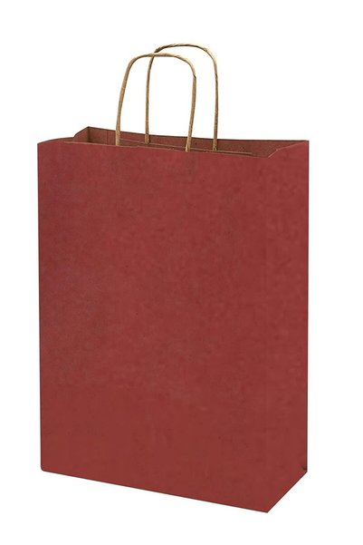 Generic Maroon Paper bags with handles 27 x 22 x 11 cm Large Kraft Gift bags ...