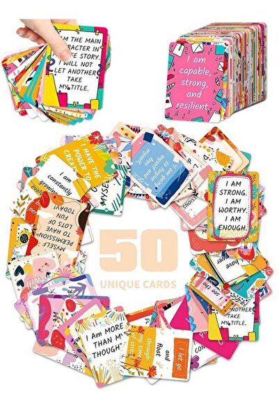 Generic 50 PCS Motivational Cards - Affirmation Cards with Blank Backs - Self...