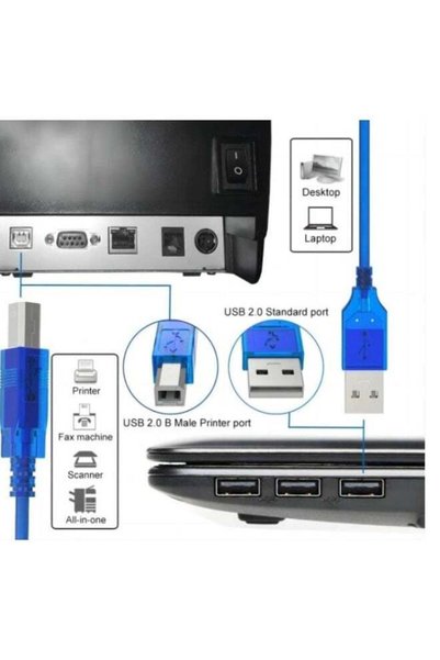 Generic USB 2.0 A-B CABLE BLUE 1.5M