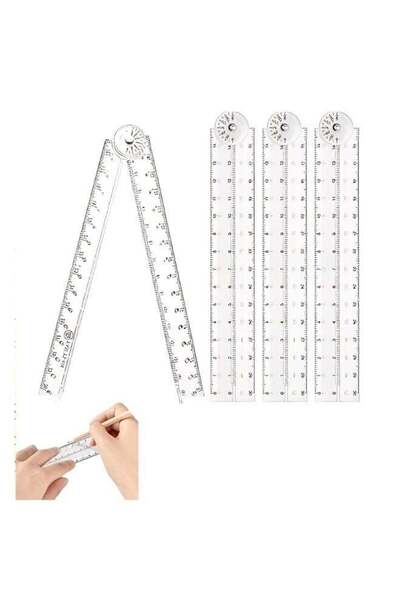Generic 4 PCS Foldable Ruler 30cm Foldable Ruler 15cm Transparent Straight Ru...