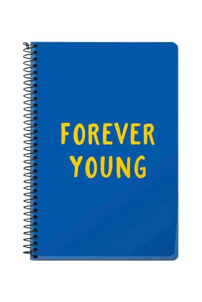 Generic A5 Forever Young Printed Spiral Bound Notebook Blue/Yellow