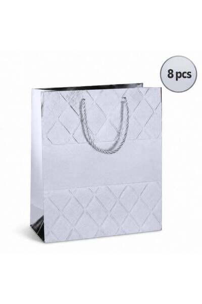 Generic 8PCS Luxury Metallic Gift Bags – Premium Quilted Diamond Embossed Pap...