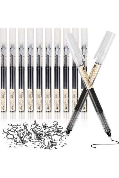 Generic 12 Pcs 0.5mm Black Gel Ink Pens, Ballpoint Pen, Ultra-Fast Drying, Wa...
