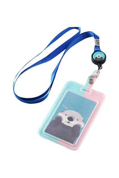 Generic 3-Piece Strap Bus Card Id Card Set Blue/Pink