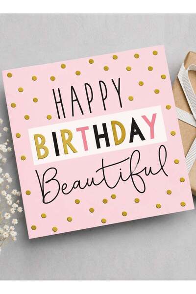 Generic Happy Birthday Beautiful Greeting Card, Stylish Celebration Message f...