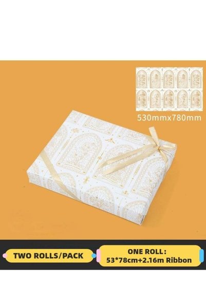 Generic Luxury Gift Wrapping Paper Flower Gallery Gold Foil Elegant Design Gi...