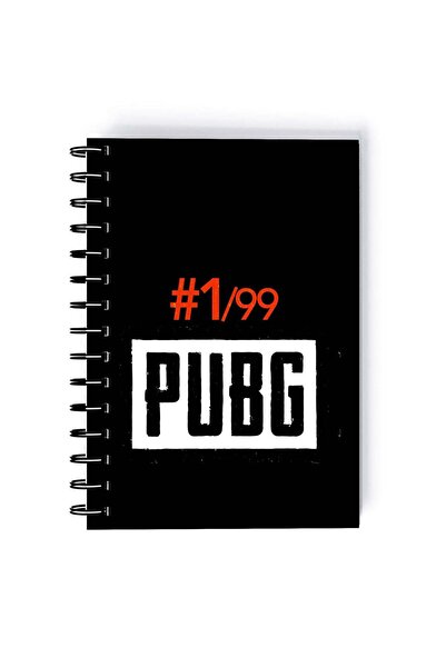 Generic Spiral A5 Notebook PUBG Typography 1 out of 99 Black