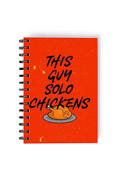 Generic Spiral A5 Notebook PUBG Typography Solo Chickens Orange