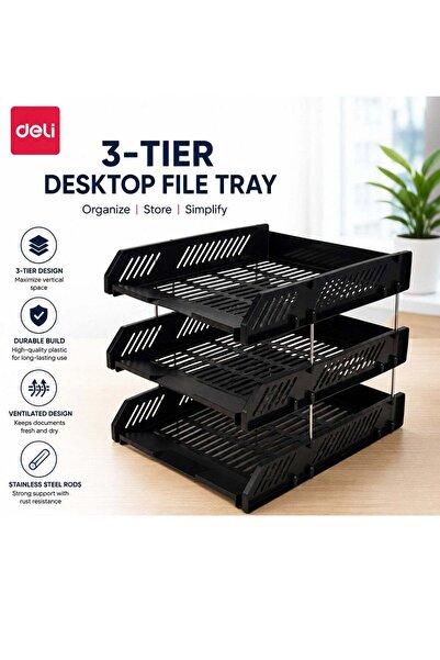 Generic 3-Tier Plastic Storage Rack Black