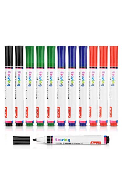 Generic Whiteboard Markers, 12pcs Whiteboard Pens, 4 Colour Bullet Tip Dry Er...